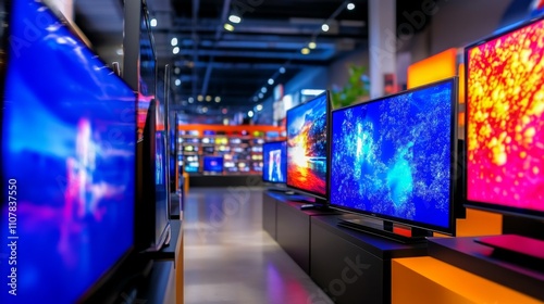 Large room multiple flat-screen TVs mounted walls are Display of the Latest