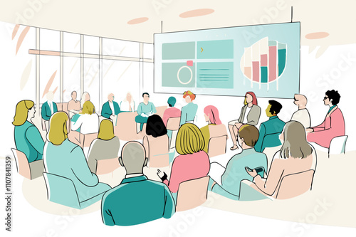 Engaged Audience at Contemporary Business Conference Presentation