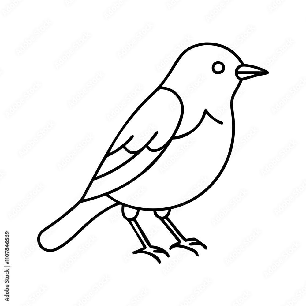 Obraz premium robin bird icon, christmas illustration, holiday icon - simple black line art of arobin bird , symbolizing holiday celebrations and festive spirit.