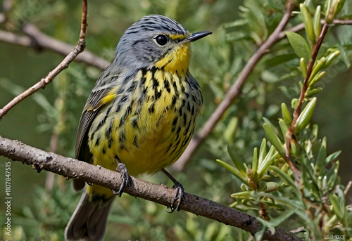 Kirtland’s Warbler (Setophaga kirtlandii) – A rare and brightly colored warbler, primarily found in Michigan. photo