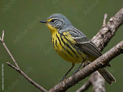 Kirtland’s Warbler (Setophaga kirtlandii) – A rare and brightly colored warbler, primarily found in Michigan. photo