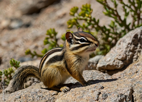 Palmer’s Chipmunk (Tamias palmeri) – Endemic to a small area in Nevada’s Spring Mountains, this endangered chipmunk is rare and difficult to spot. It has distinctive dark and light stripes and a sligh photo