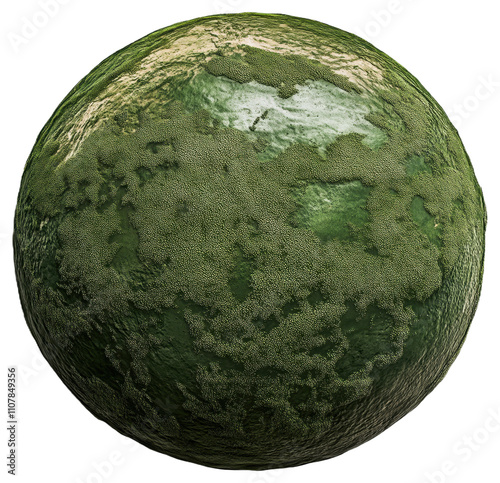 PNG Textured green sphere with intricate patterns