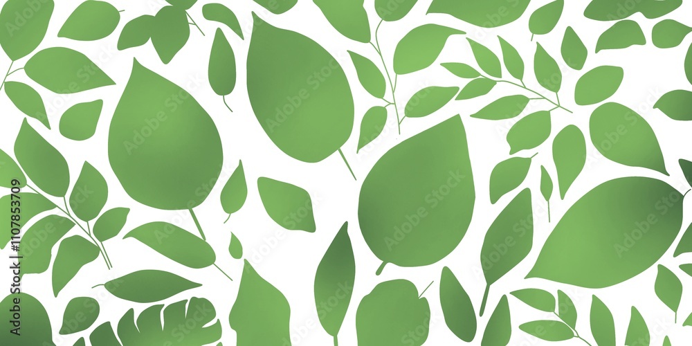 ilustration green leaves pattern background. green leaf seamless pattern. leaves pattern background. seamless pattern with green leaves