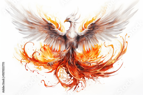 Phoenix tattoo colors on white background. Phoenix tattoo. Tattoo idea. For tattoo artists. Tattoo parlor. Phoenix on fire. My tattoo.