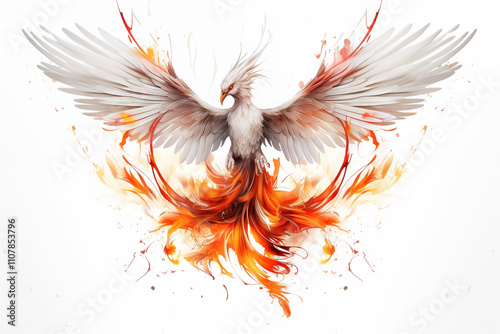 Phoenix tattoo colors on white background. Phoenix tattoo. Tattoo idea. For tattoo artists. Tattoo parlor. Phoenix on fire. My tattoo.