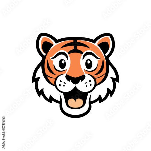 Tiger Head Typography Design. photo