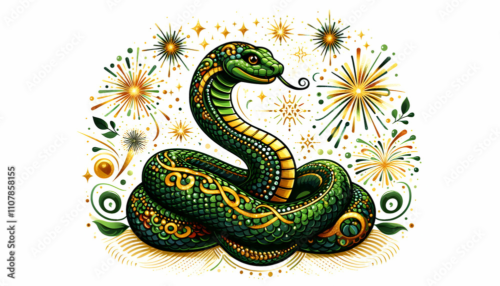 Fototapeta premium Serpent snake Celebration for the New Year
