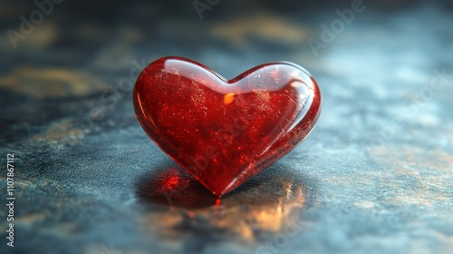 envelope with love heart 3d rendering