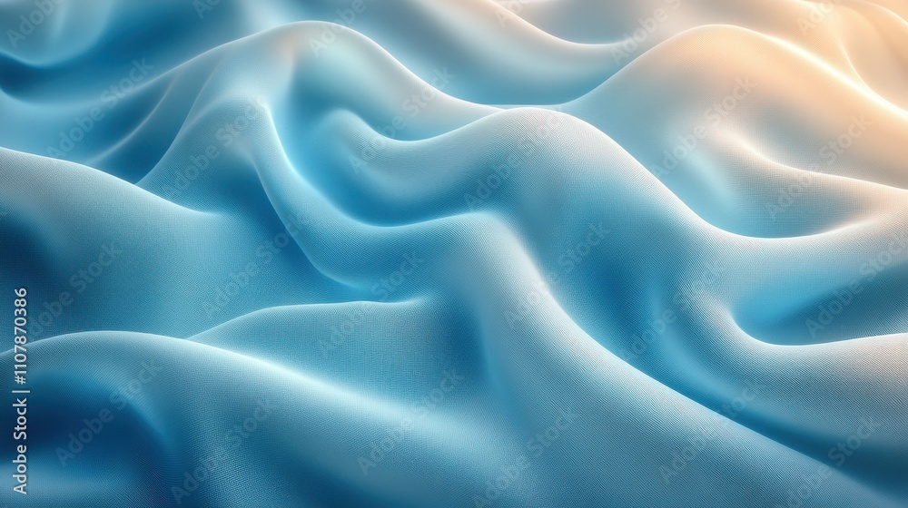Obraz premium flowing cyan cloth background 3d rendering
