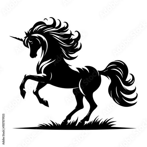 Unicorn Horse Silhouette Vector Illustration