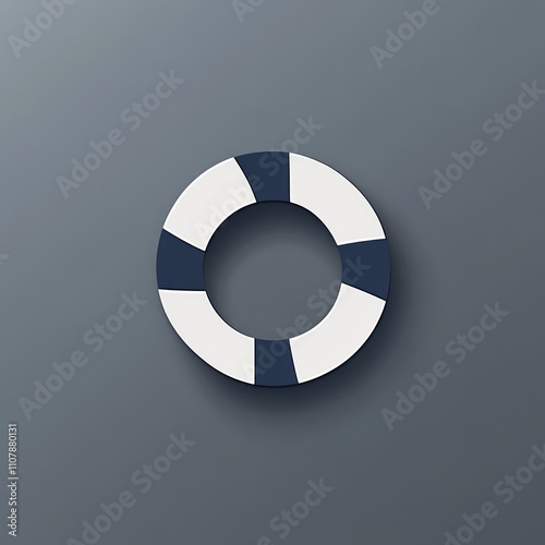 Simple life preserver icon on gray background.