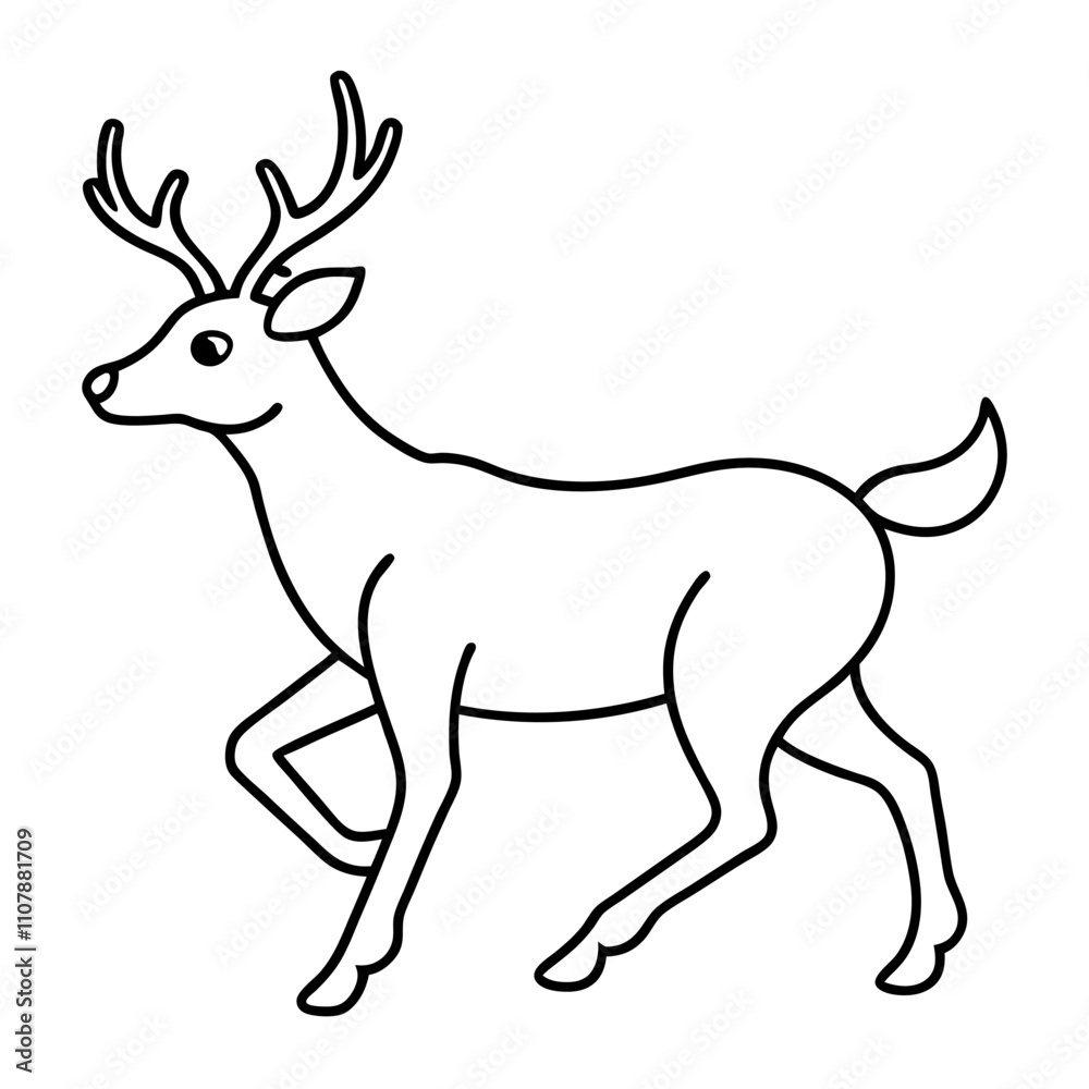 Obraz premium Deer Running vector white backgrount.
