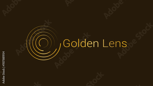 Golden lens luxury wave circle letter O optimal technology logo