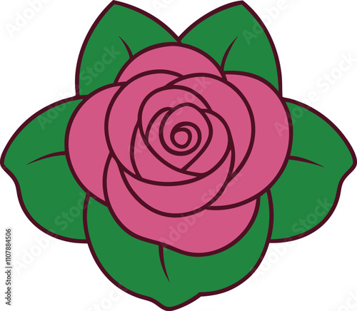 Cute Roses vector cartoon illustration for  Valentine's Day