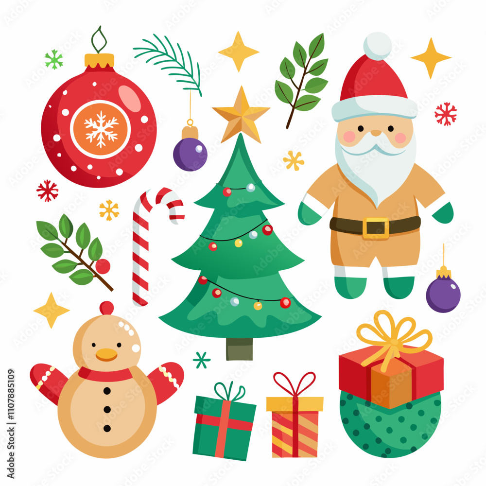 Naklejka premium set of christmas icons