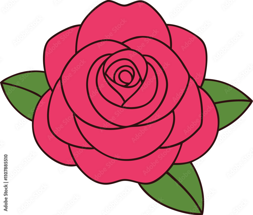 Cute Roses vector cartoon illustration for Valentine's Day Cute Roses vector cartoon illustration for Valentine's Day