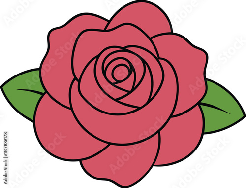 Cute Roses vector cartoon illustration for  Valentine's Day