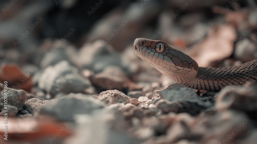 Obraz premium Snake sensing heat patterns in the dark, relying on its thermal vision to navigate and hunt. The essence of adaptation and survival in nature.