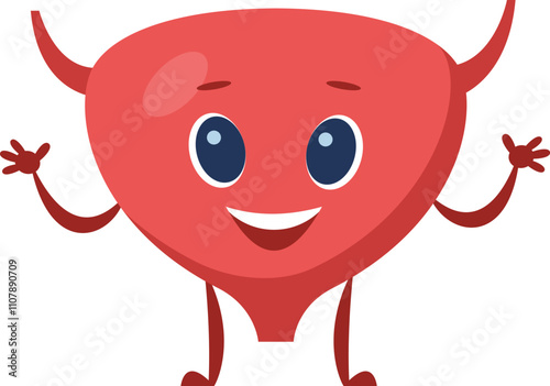 Cheerful urinary bladder cartoon raising health awareness, isolated on white background in vector design.