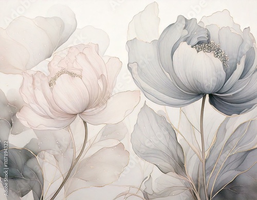 fiori stile acquarello