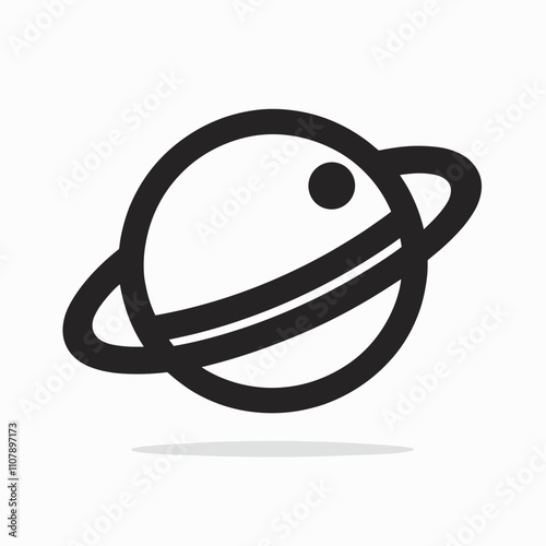 Planet with ring illustration for space themes