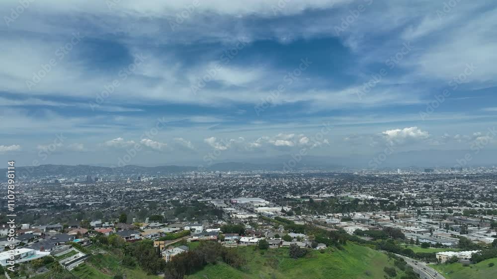 Los Angeles Beverly Hills from Baldwin Hills Aerial Shot Back California USA Los Angeles Beverly Hills from Baldwin Hills Aerial Shot Back California USA