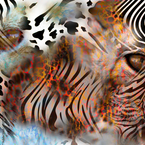 Colorful fashion print leopard designs.Fabric fashion pattern.Wave textile print design,illustration.Fractal colorful pattern.Print pattern illustration.New season fabric print.Textile fashion pattern