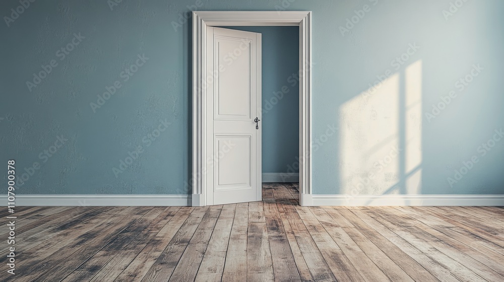Fototapeta premium Minimalist Interior with Open Door