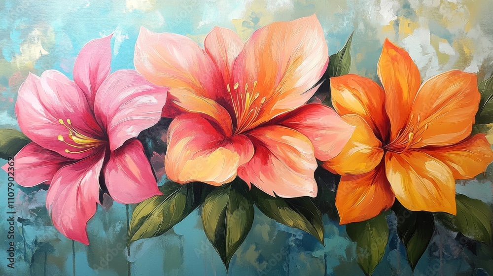 Fototapeta premium Vibrant Floral Painting