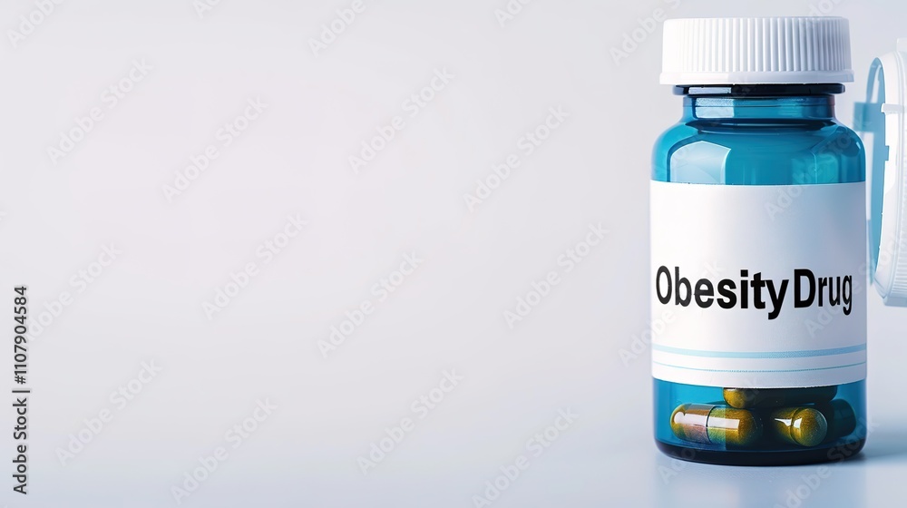Obraz premium Close-up of partially opened prescription pill bottle labeled 