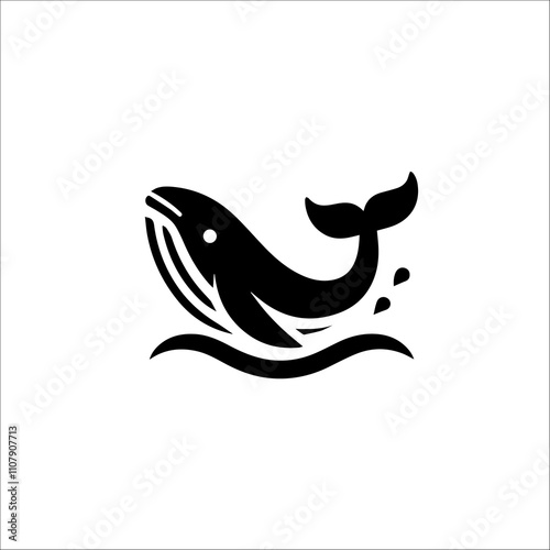 Whale Silhouette Vector Logo for Marine and Oceanic Design photo