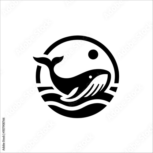 Whale Silhouette Vector Logo for Marine and Oceanic Design photo