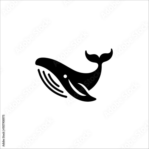 Whale Silhouette Vector Logo for Marine and Oceanic Design photo