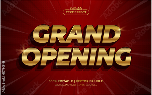 Grand Opening Gold Editable Text Effect Template Style Premium Vector