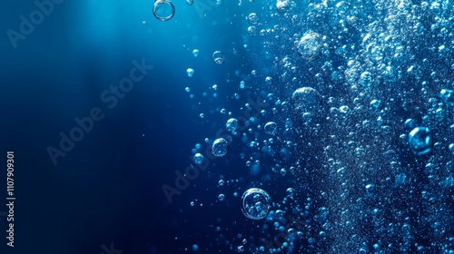 Wallpaper Mural Bubbles Rising in Deep Blue Water Torontodigital.ca