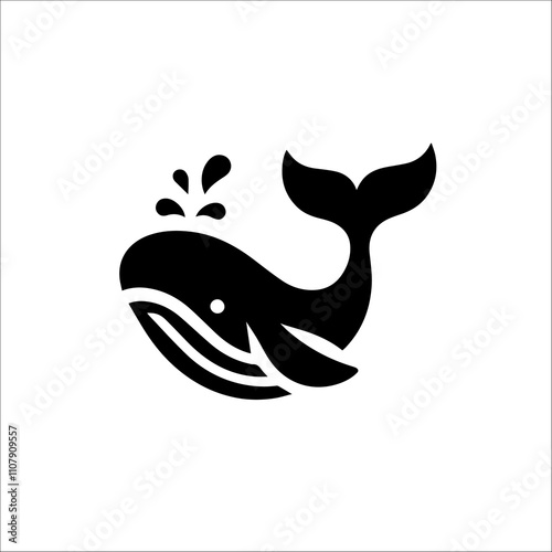 Whale Silhouette Vector Logo for Marine and Oceanic Design photo