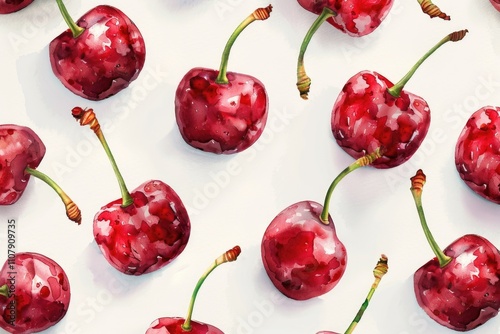 A bowl of ripe cherries on a wooden table, perfect for snacking or baking