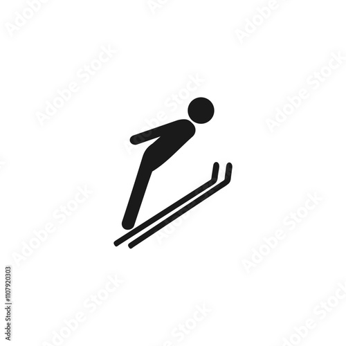 Ski Jumping icon isolated on white background.