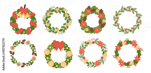 Collection of Festive Christmas Wreath