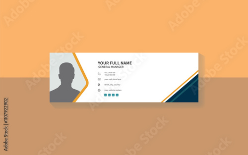 Email signature template or email footer and social media cover design