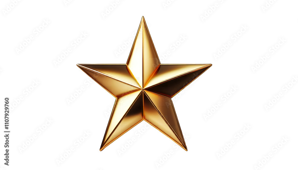 Fototapeta premium gold star isolated on white background