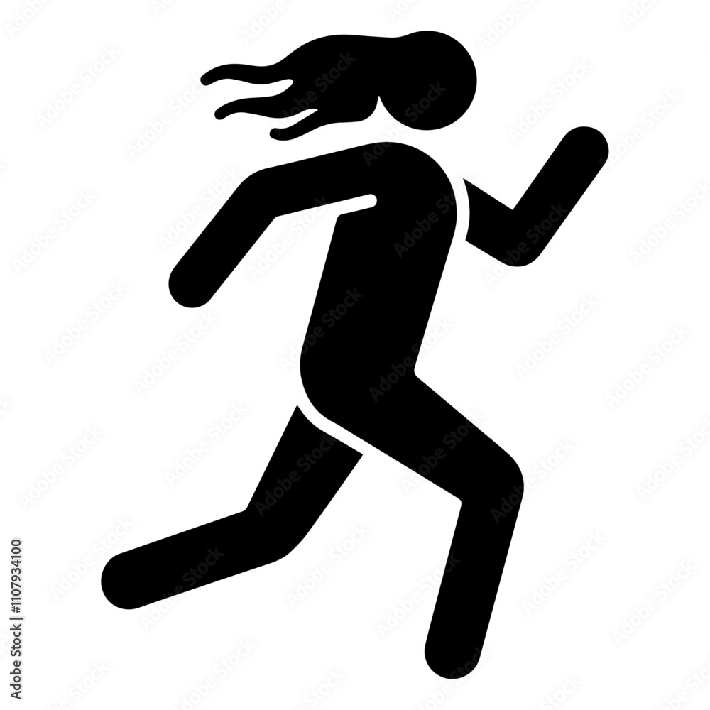 Running silhouette vector icon Running silhouette vector icon