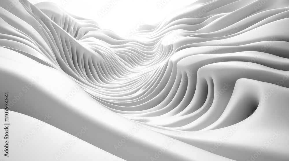 Obraz premium white geometric curve background 3d rendering