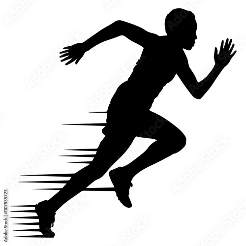 Running man with speed lines vector icon