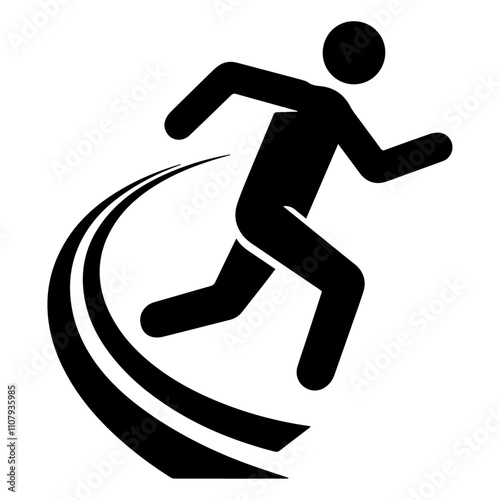 Silhouette of a running person