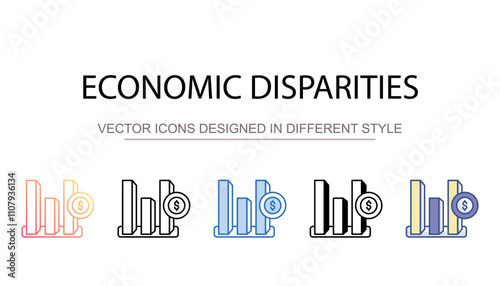 Economic Disparities icon design with white background stock illustration