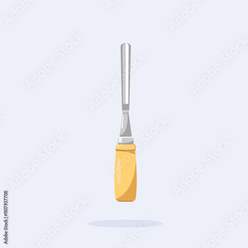 traditional wood paring chisel, craft carving tool suitable for posters and web icons