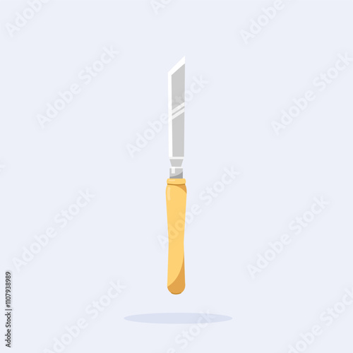 traditional wood skew chisel, craft carving tool suitable for posters and web icons