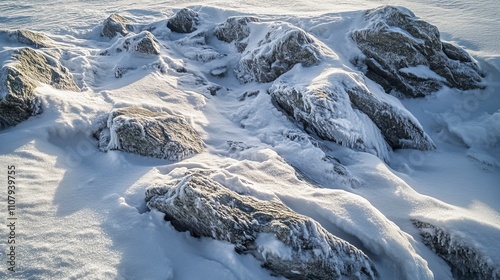 Close Up of Rocky Mountain Peaks with Icy Cliffs and Snow Drifts Snow Covered Mountains and Peaks ,Winter seasson, Happy New Year, Happy christmass 